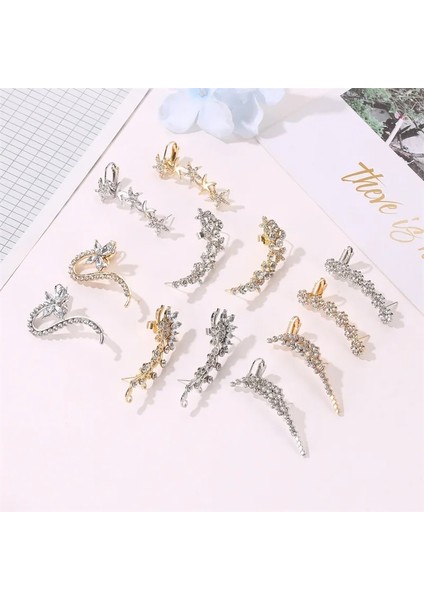 No.1 Boyutu 1 Parça Boho Kristal Klip Küpe Kadınlar Için Trendy Manşet Şal Yok Piercing Kulak Kadın Moda Takı Hediye (Yurt Dışından) modelleri
