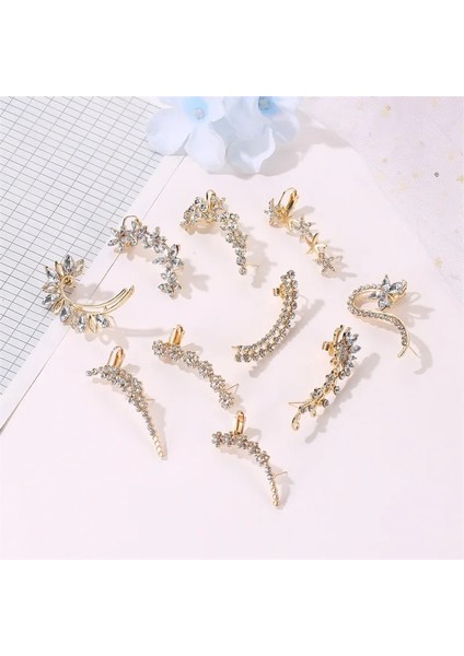 No.1 Boyutu 1 Parça Boho Kristal Klip Küpe Kadınlar Için Trendy Manşet Şal Yok Piercing Kulak Kadın Moda Takı Hediye (Yurt Dışından) indirimleri