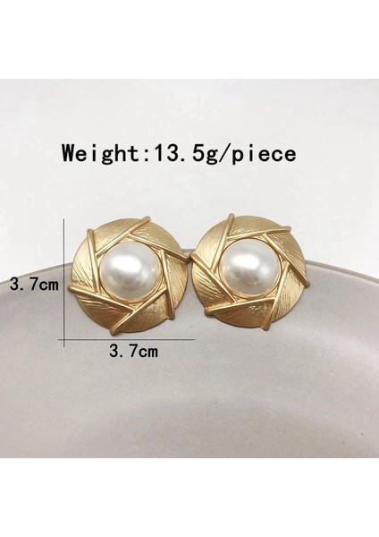 No.3 Saplama Geometrik Zarif Inciler Alaşım Moda Küpe Açıklama Metal Kalp Yuvarlak Beyaz Inciler Mücevher (Yurt Dışından)