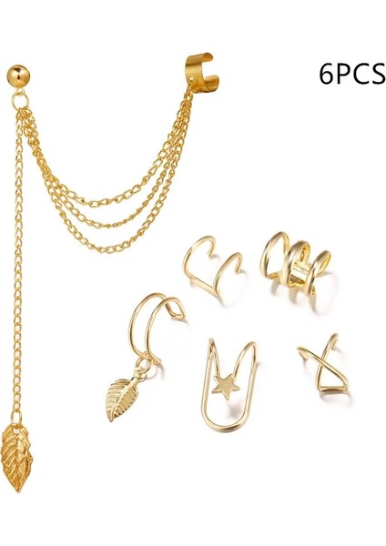 148 6 Adet Kulak Manşet Çapraz Klip Inci Küpe Sahte Piercing Kadınlar Için Earcuffs Earcuff Küpe Takı Hiçbir Piercing Aksesuarları (Yurt Dışından)