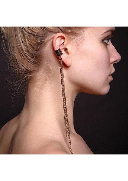 Altın Rengi 1 Adet Uzun Gümüş Renk Püskül Kulak Manşet Küpe Kadınlar Için Kulak Hattı Tatlı Küçük Freaped Kulak Kemik Klipsi Hiçbir Piercing Kıkırdak (Yurt Dışından) modelleri