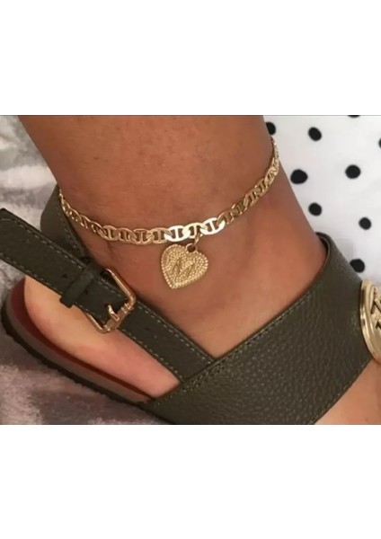 L Beden Narin Kalp Baş Harfleri Kadınlar Için Ayak Bileği Bilezik Altın Kaplama Zirkon Mektup Plaj Aksesuarları Boho Takı Hediyeler (Yurt Dışından) fiyatları