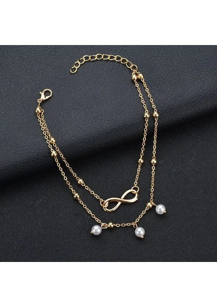 S013JIN 2 Adet Retro Inci Kalp Infinity Ayak Bileği Halhal Bilezik Seti Bohemia Ayak Plaj Halhal Kadın Moda Yalınayak Zincir Takı (Yurt Dışından) indirimleri