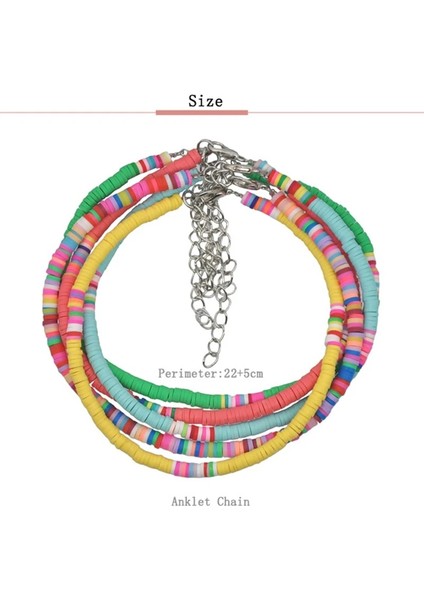 Siyah Donarsei 4mm Bohemian Renkli Kil Halhal Kadınlar Için Yaz Plaj Hit Renk Yumuşak Çömlekçilik Ayak Bileği Bilezik Bacak Ayak Takı (Yurt Dışından) modelleri