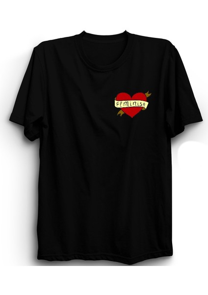 Feminist, Kalp Logo, Feminism, Feminizm, Heart, Dünya Kadınlar Günü Tişört