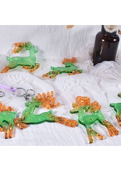 3pcs Noel Elk Şekilli Silikon Kalıp Dıy Epoksi Kalıp Geyik Elk Kalıp (Yurt Dışından) fiyatları