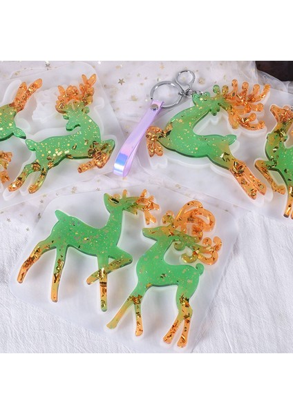 3pcs Noel Elk Şekilli Silikon Kalıp Dıy Epoksi Kalıp Geyik Elk Kalıp (Yurt Dışından) fırsatları