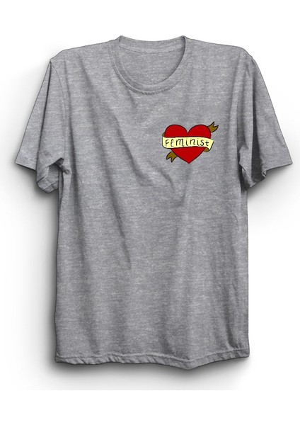 Feminist, Kalp Logo, Feminism, Feminizm, Heart, Dünya Kadınlar Günü Tişört