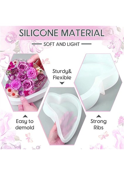 Silikon Kalıplar, Çiçek Koruma Için Derin Kare Altıgen Kalp (Yurt Dışından) fırsatları