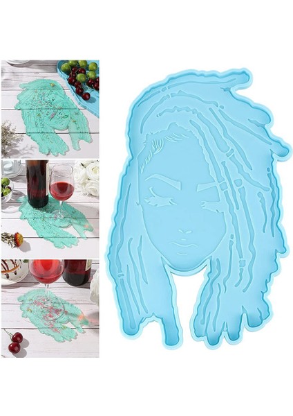 Dread Girl Coaster Reçine Kalıp, Dişi Kafa Tipi Bardak Mat Kalıpları (Yurt Dışından)