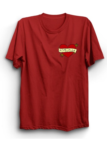 Feminist, Kalp Logo, Feminism, Feminizm, Heart, Dünya Kadınlar Günü Tişört