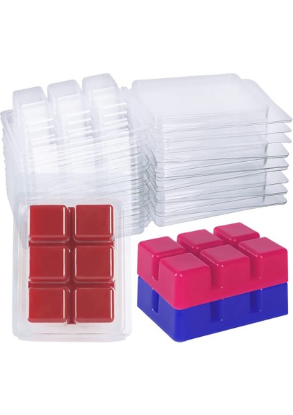 100 Paket Balmumu Eriyik Kapaklı Kalıplar, Şeffaf Boş Plastik Kare Tepsi (Yurt Dışından)