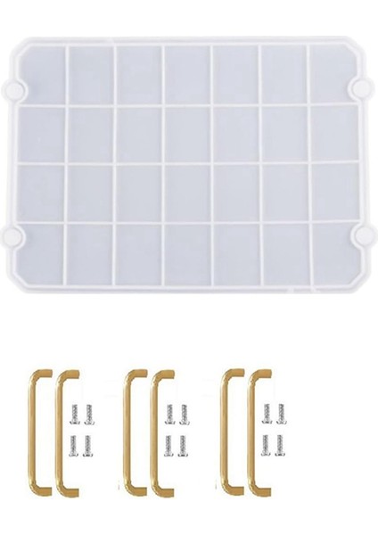 Altın Kulplu Tepsi Kalıbı, Dikdörtgen Silikon Tepsi Kalıbı (Yurt Dışından)