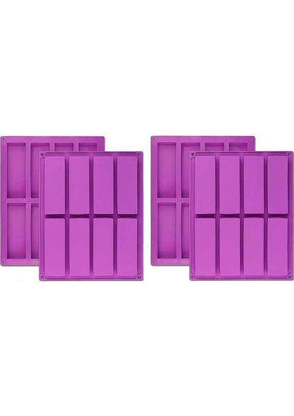 4pcs Dikdörtgen Silikon Kalıp Enerji Bar Makinesi Cheesecake Sabun Kalıbı (Yurt Dışından)