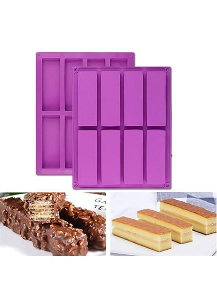 4pcs Dikdörtgen Silikon Kalıp Enerji Bar Makinesi Cheesecake Sabun Kalıbı (Yurt Dışından) indirimleri