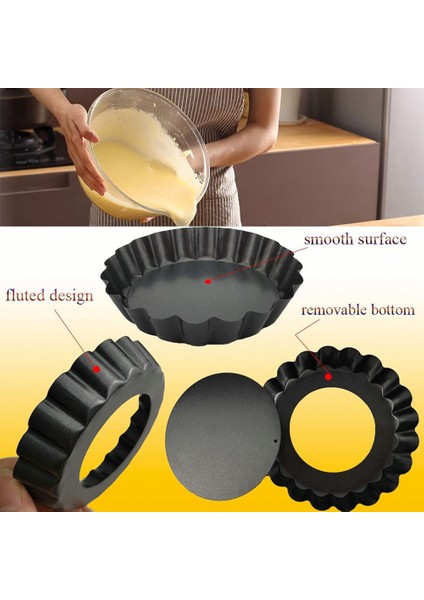 7pcs 4ınch Yapışmaz Yeniden Kullanılabilir Yivli Kenarlar Parti Için Küçük Tart Kalıpları (Yurt Dışından) fiyatları