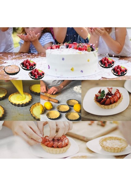 7pcs 4ınch Yapışmaz Yeniden Kullanılabilir Yivli Kenarlar Parti Için Küçük Tart Kalıpları (Yurt Dışından) fırsatları