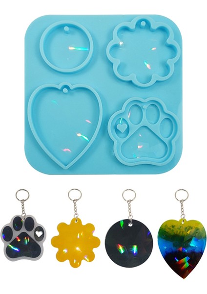 Holografik Işık ve Gölge Anahtarlık Kristal Epoksi Reçine Kalıp (Yurt Dışından)