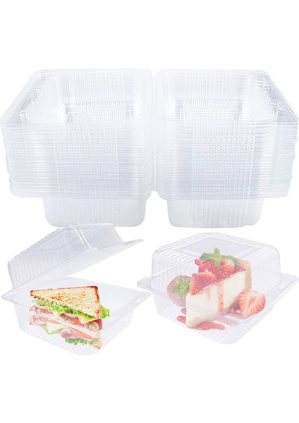 50 Adet Plastik Gıda Paketleme Kabı, 5,1 Inçx4,7 Inçx2,8 Inç (Yurt Dışından)