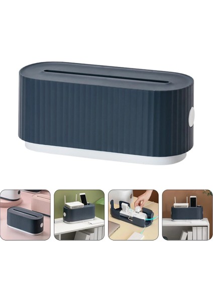 Kablo Kutusu Organize Toz Önleyici Telleri Gizle Kutu Masaüstü Güç Kablosu -Mavi (Yurt Dışından) fiyatları