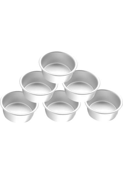 Inç Kek Tava, 6 Parça Mini Kek Tava Yuvarlak Katmanlı Pişirme Kek Tava Seti (Yurt Dışından)