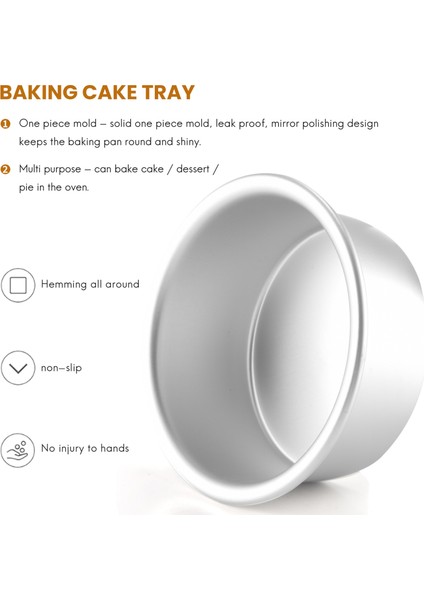 Inç Kek Tava, 6 Parça Mini Kek Tava Yuvarlak Katmanlı Pişirme Kek Tava Seti (Yurt Dışından) fırsatları