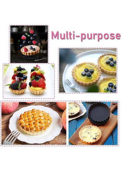 Adet 4 Inç Mini Tart Tavası, Yapışmaz Kiş Tavası, Çıkarılabilir Altlı (Yurt Dışından) modelleri