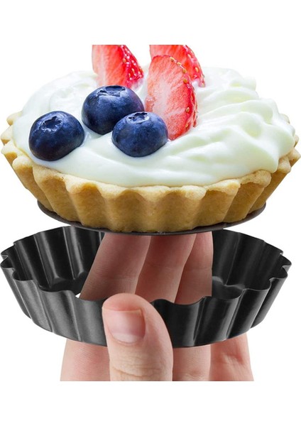 Adet 4 Inç Mini Tart Tavası, Yapışmaz Kiş Tavası, Çıkarılabilir Altlı (Yurt Dışından) fırsatları