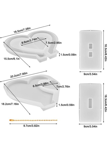 Takım 3D Fotoğraf Çerçevesi Reçine Kalıp, Dıy Için Kalp Şekli Silikon Kalıp (Yurt Dışından)