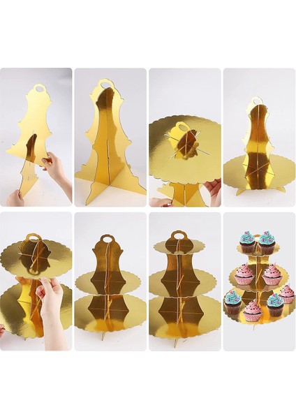Kek Standları Noel Partisi Altın Için 3 Katmanlı Karton Cupcake Standı (Yurt Dışından) fırsatları