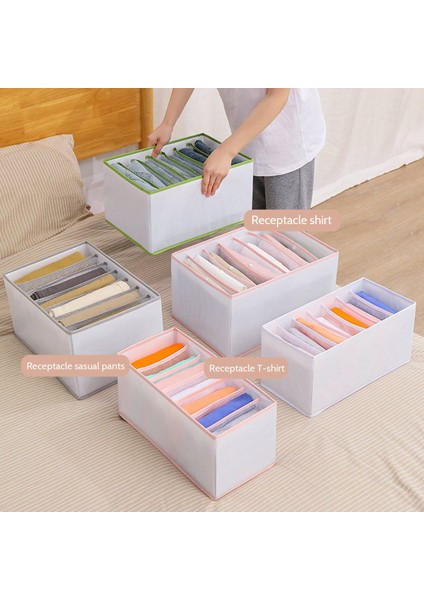2pcs Gardırop Elbise Organizatör Kot Tişört 7 Izgaralar Beyaz (Yurt Dışından) indirimleri