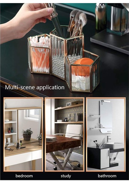 Cam Pirinç Makyaj Fırça Tutucu Vintage Takı Makyaj Organizatör C (Yurt Dışından) modelleri