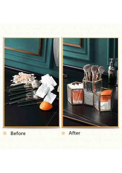 Cam Pirinç Makyaj Fırça Tutucu Vintage Takı Makyaj Organizatör C (Yurt Dışından) fırsatları