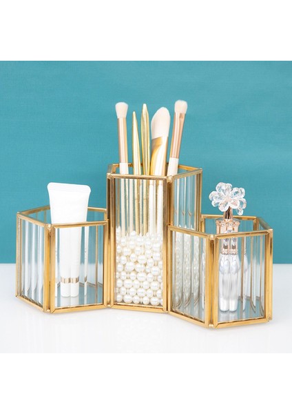 Cam Pirinç Makyaj Fırça Tutucu Vintage Takı Makyaj Organizatör C (Yurt Dışından) indirimleri