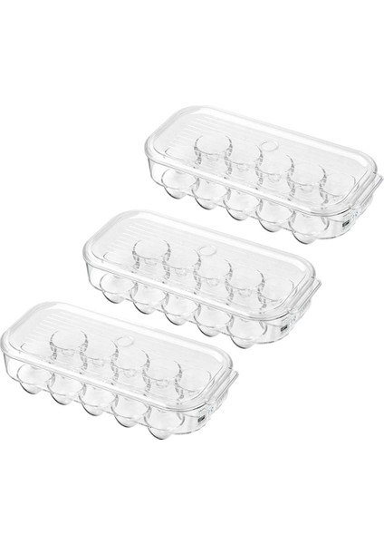 Kapaklı Istiflenebilir Yumurta Saklama Kutusu, Buzdolabı Dolabı Için, 3'lü Set (Yurt Dışından)