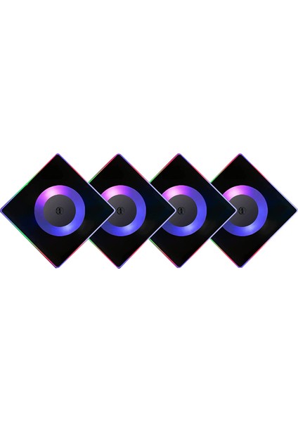 Renkli LED Bardak Altlıkları, Akrilik Kare Su Geçirmez Işık Bardak Altlıkları 4 Adet (Yurt Dışından)