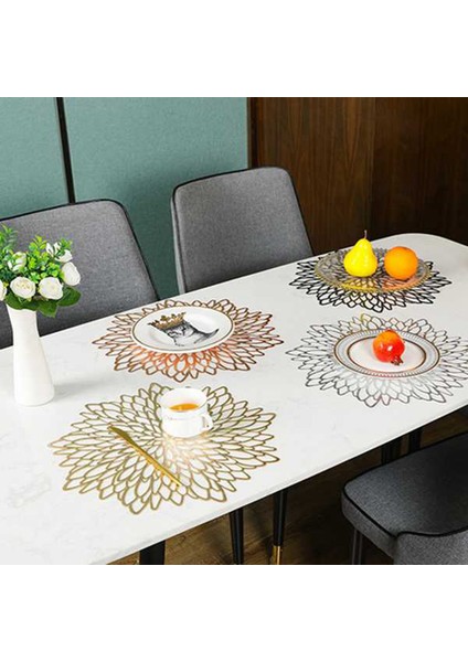 Yemek Masası Için 8 Adet Placemats, Hollow Muhteşem Masa Paspasları, Gümüş (Yurt Dışından)