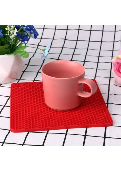 Adet Silikon Masa Örtüsü Kaymaz Isı Yalıtımlı (Kırmızı) (Yurt Dışından)