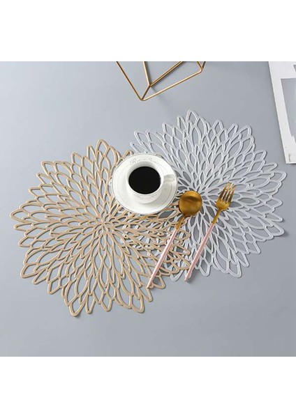 Yemek Masası Için 8 Adet Placemats, Hollow Muhteşem Masa Paspasları, Altın (Yurt Dışından)