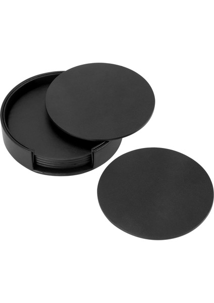 6pcs Pu Deri Mermer Bardak Altlığı Içecek Kahve Fincanı Mat Yuvarlak -3 (Yurt Dışından)