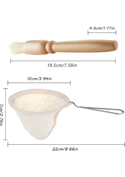 10 Adet Kahve Filtresi, Saplı ve 1 Adet Kahve Öğütme Fırçası (Yurt Dışından)
