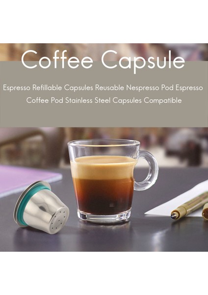 Nespresso Pod Espresso Kahve Pod Paslanmaz Çelik Kapsüller Için Yeniden Kullanılabilir (Yurt Dışından)