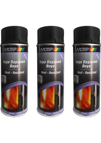 3 Adet 690°C Isıya Dayanıklı Siyah Boya 400 Ml. Made In Germany