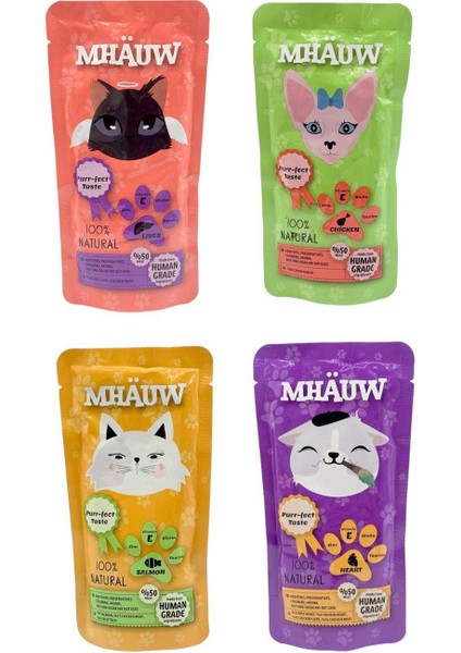 4 Farklı Lezzette Kedi Çorbası 80 gr (Tavuk/somon/ciğer/yürek)