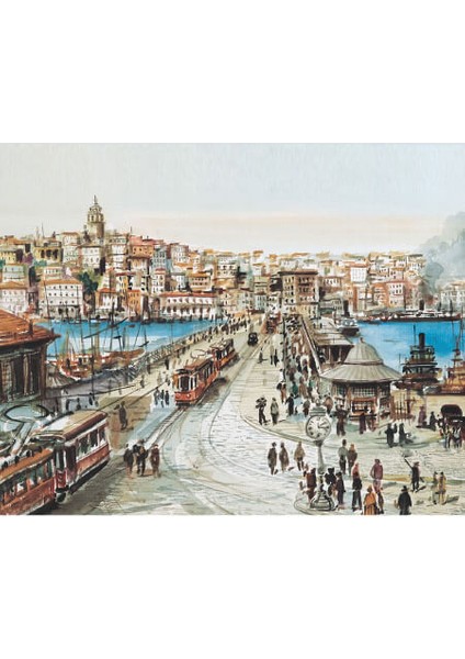 Canvas Eski Istanbul Sayılarla Boyama Seti Kasnaklı