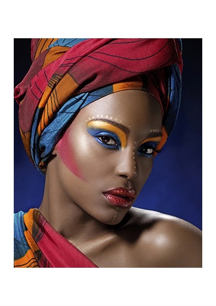 Canvas Afrika Makyajı Sayılarla Boyama Seti Kasnaklı