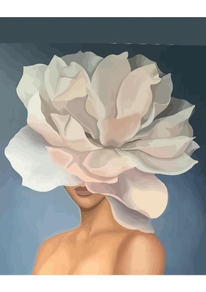 Canvas Çiçek KADIN19 Sayılarla Boyama Seti Kasnaklı