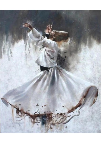 Canvas Mevlam Sayılarla Boyama Seti Kasnaklı