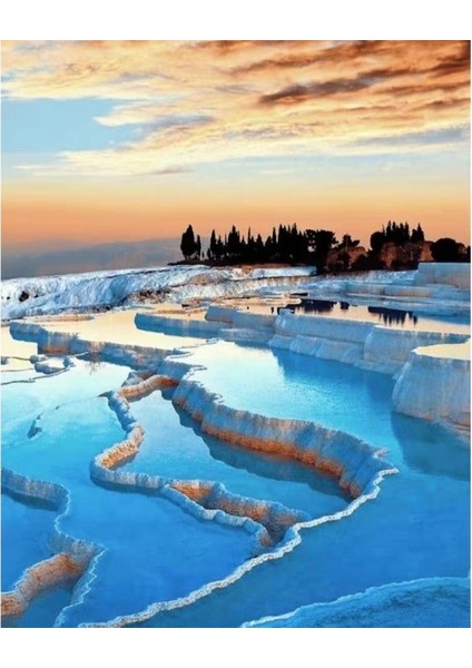 Canvas Pamukkale Sayılarla Boyama Seti Kasnaklı