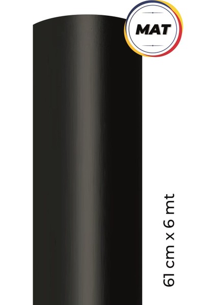 Mat Siyah Kendinden Yapışkanlı Kaplama Folyosu 61 CM X 6 MT